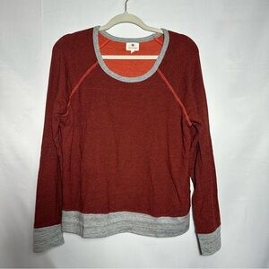 NWOT Sundry Thick Knit Red and Gray Pajama Top/ Sweatshirt Size 3/ Large